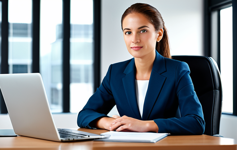 **Professional Businesswoman:**
"A professional businesswoman in a modest business suit, sitting at a desk in a modern office, fully clothed, appropriate attire, safe for work, perfect anatomy, natural proportions, professional photography, high quality"