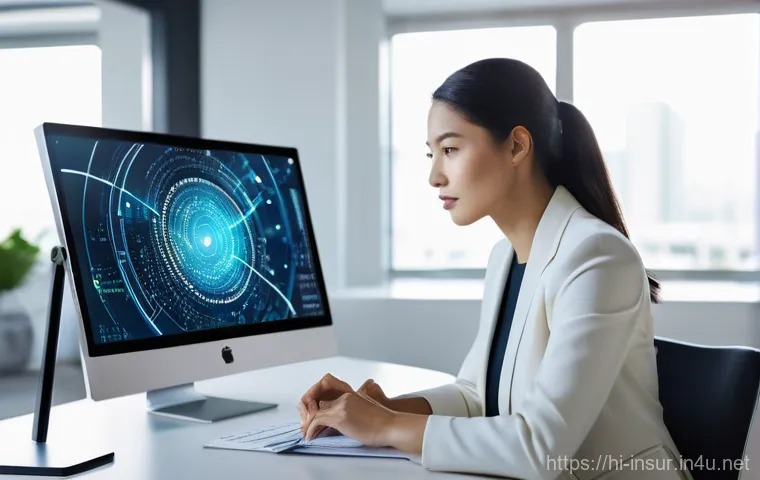 보험계리사와 산업 전망 - **Prompt 1: The Actuarial Alchemist of Data**
    "A male actuary in his late 30s, dressed in smart ...