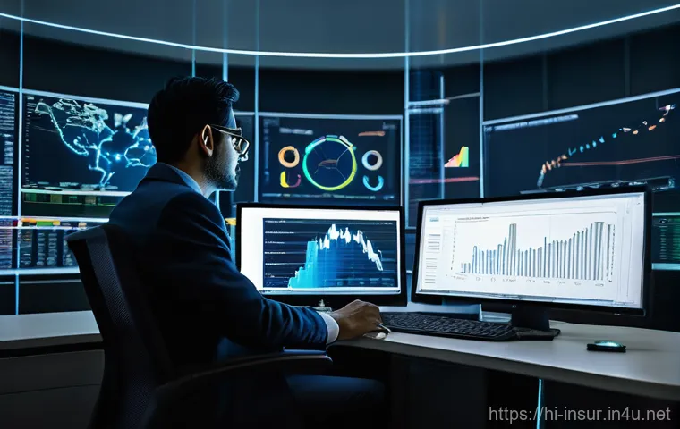 보험계리사와 보험 계약관리 사례 - **Prompt 1: The Actuary's World of Numbers and Foresight**
    "A highly intelligent and focused act...