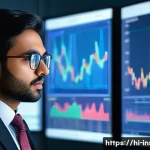 보험계리사와 보험 산업 위기 - A professional insurance actuary in a modern office environment analyzing complex financial data on ...