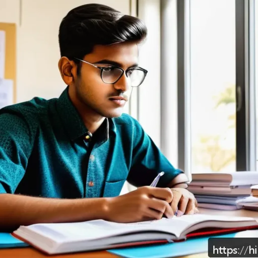 보험계리사 시험 난이도 분석 - A focused Indian student studying actuarial science at a desk filled with textbooks on insurance mat...