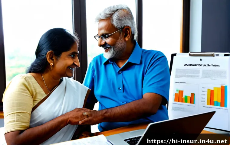 보험계리사와 고령자 보험 설계 - Photorealistic Indian insurance actuary in a neat modern office, explaining a personalized retiremen...